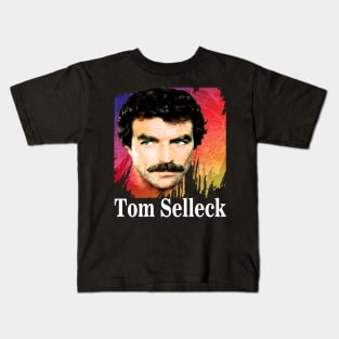 Tom Selleck-Retro 80s Aesthetic Design Kids T-Shirt